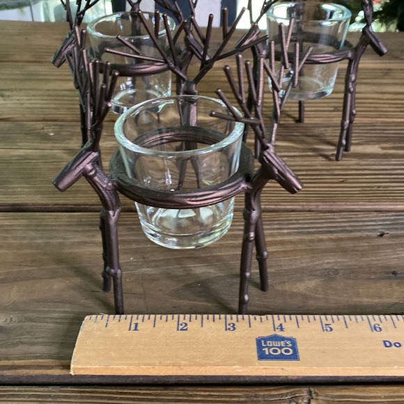 Yankee Candle Rustic Woodsy Triple Twiggy Deer Glass and Metal Votive Holders 🦌 - Picture 13 of 16